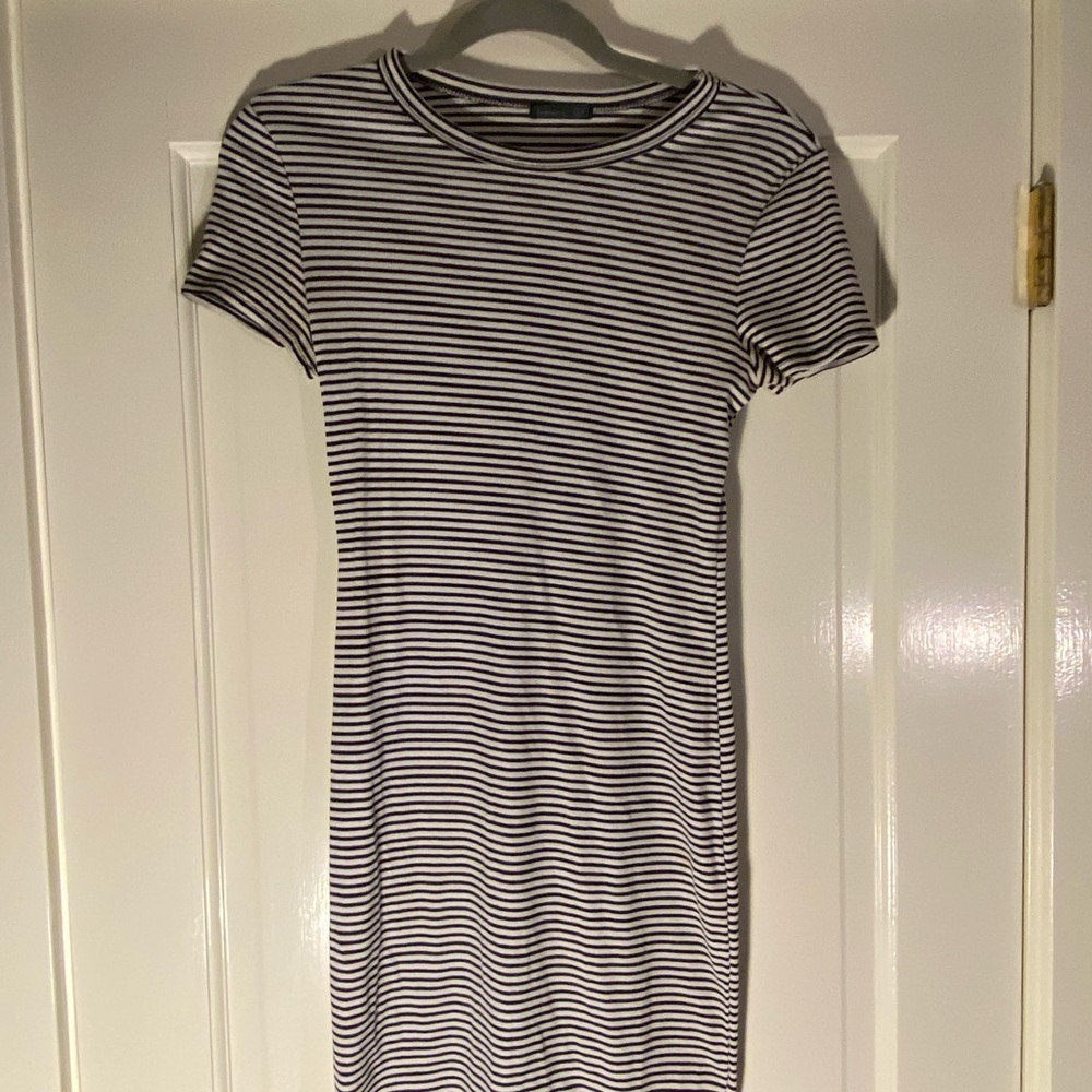 Black and white striped t-shirt dress